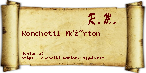 Ronchetti Márton névjegykártya