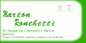 marton ronchetti business card